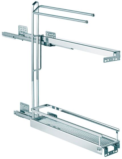 Uittrekelement voor onderkast - Kast-breedte: 15 cm - Type: Style met handdoekdrager - Chroom