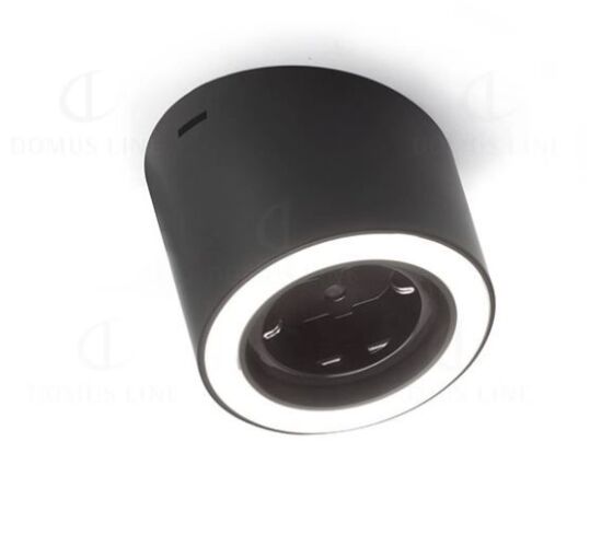 Unika Led Opbouw-spot met Stopcontact Nederland - Hoek van 15° - Zwart Mat