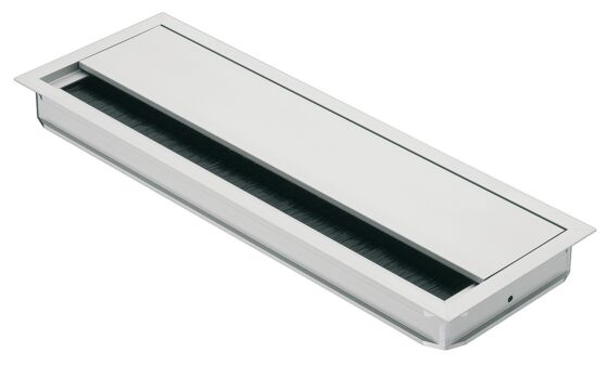Kabeldoorvoer - 320 x 120 x 25 mm - Borstelafdichting - Drie Kleuren: Zilver, Wit, Zwart