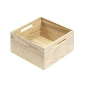 LiniQ Ladebakje met handgrepen - Hout - Universeel - Drie kleuren-Noors Essen - Lichte Kleur