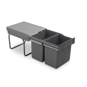 Afvalemmers 2 x 16 L - Antraciet - Kastbreedte: 400mm - Hoogte: 399 mm