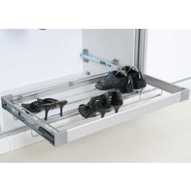 Uittrekbaar Schoenenrek - Aluminiumkleur - Kastbreedte: 750-780 mm