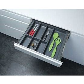 Bestekbak - Kunststof - Universeel - Lade-diepte: 470-540 mm - Antraciet - Breedte: min. 300 - max. 350 mm
