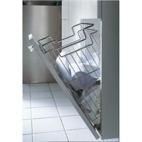 Wasmand voor onderkast met valdeur - Verchroomd - Drie breedtes-450 mm Korfbreedte: 387 mm