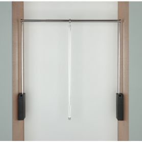 Garderobelift - 3T - Strakke vormgeving - Zwart/Chroom - Breedte 750-1100 mm - 10 kg