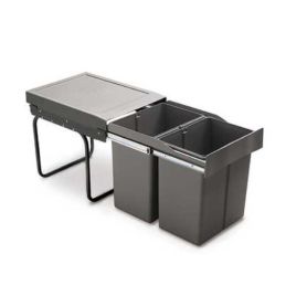 Afvalemmers 2 x 21 Liter - Antraciet - Kastbr: min. 400 mm - Hoogte: 400 mm