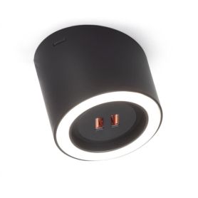 Unika Led Opbouw-spot met USB lader - Hoek van 15° - Zwart Mat