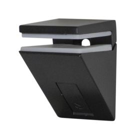 Verstelbare Glas-Plankdrager Mini - Chroom glans of RVS look - 1 stuk-Zwart mat